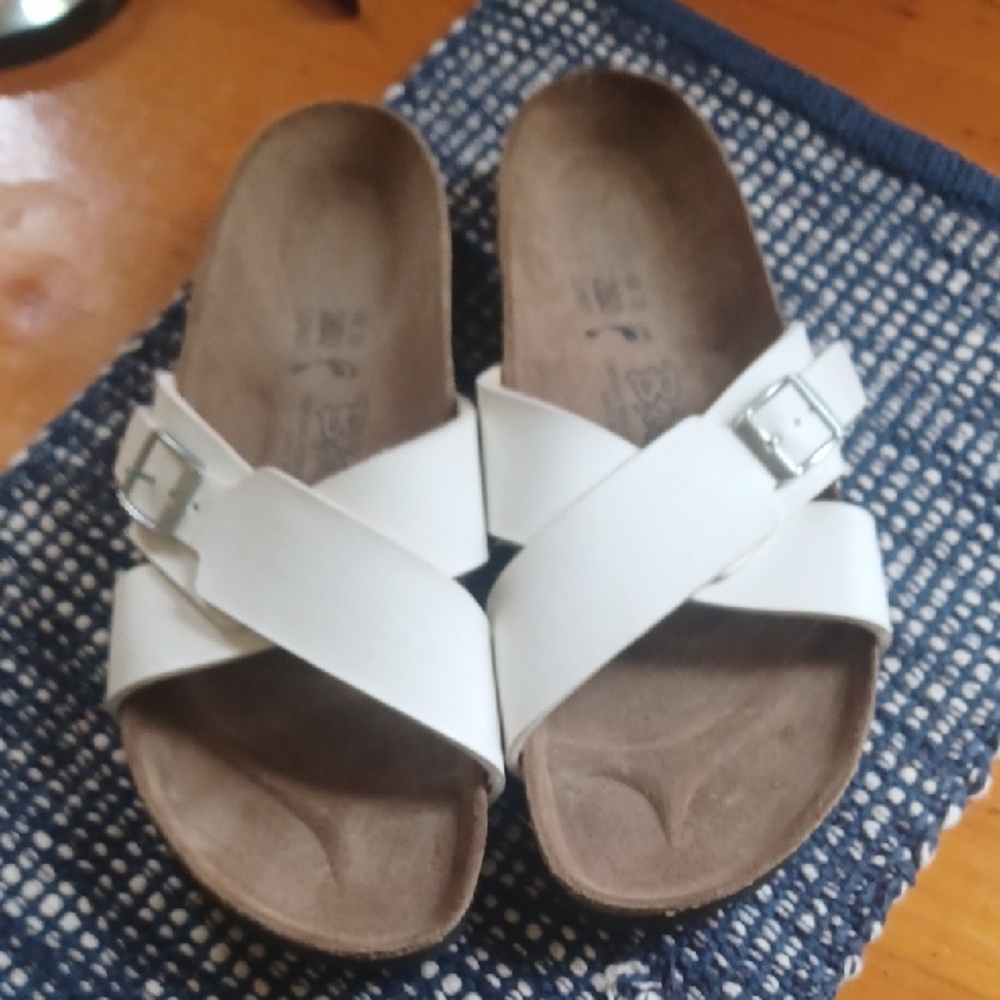 Birkenstock Birkis Criss Cross Sludes Women 9 Narrow